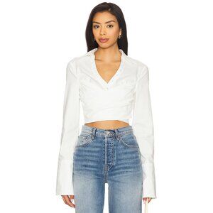 Camila Coelho Evangeline Wrap Top in White Medium New With Tags Womens